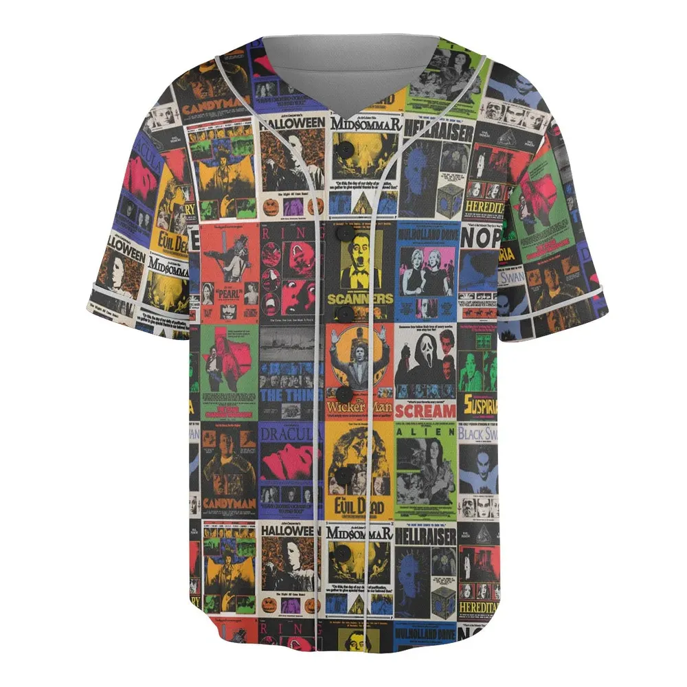 Modern Horror Movies Nope Ghostface Pinhead Pearl Leatherface Halloween Unisex Baseball Jersey - 3
