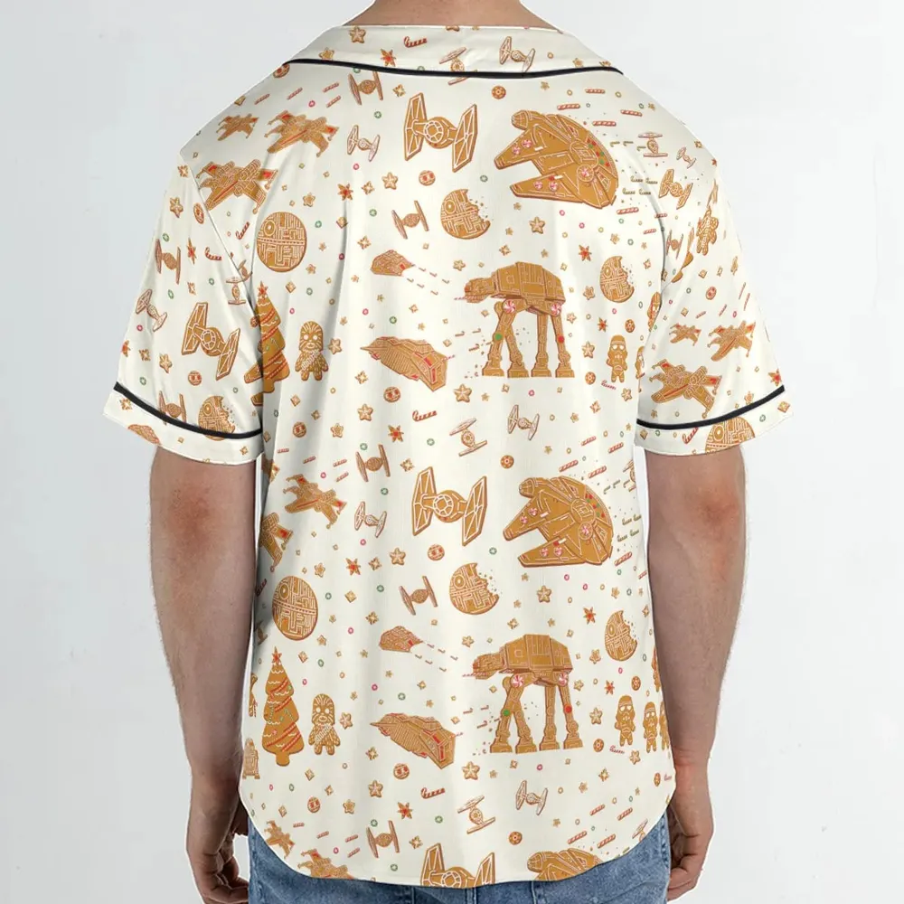 Gingerbread Christmas Star Wars Unisex Baseball Jersey - 2