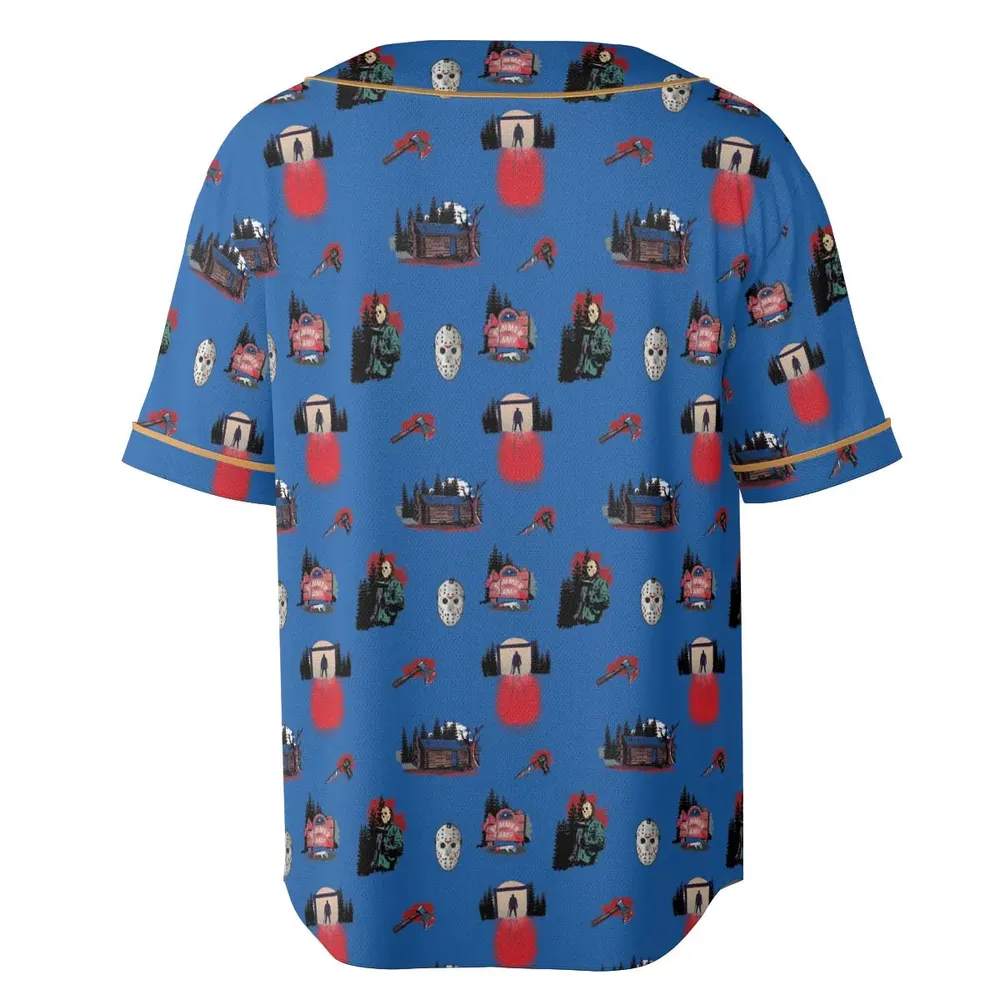 Jason Vorhees Camp Crystal Lake Halloween Unisex Baseball Jersey - 4