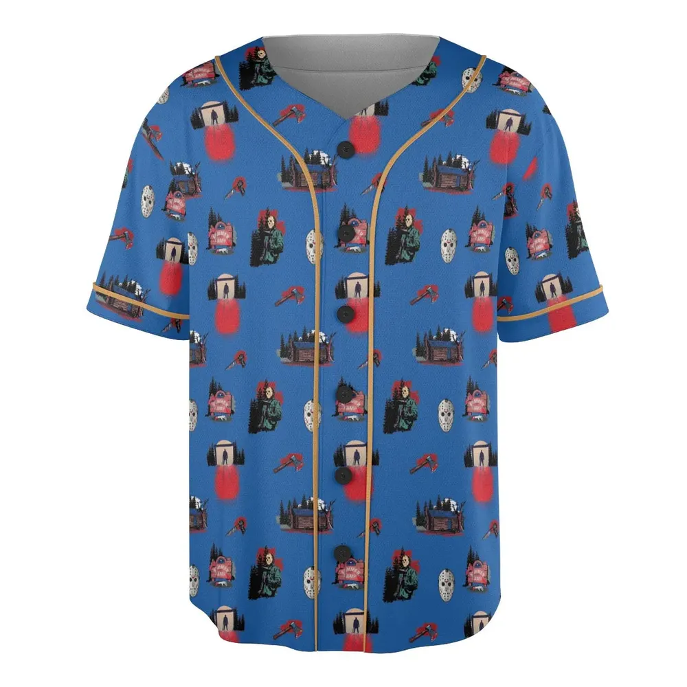 Jason Vorhees Camp Crystal Lake Halloween Unisex Baseball Jersey - 3