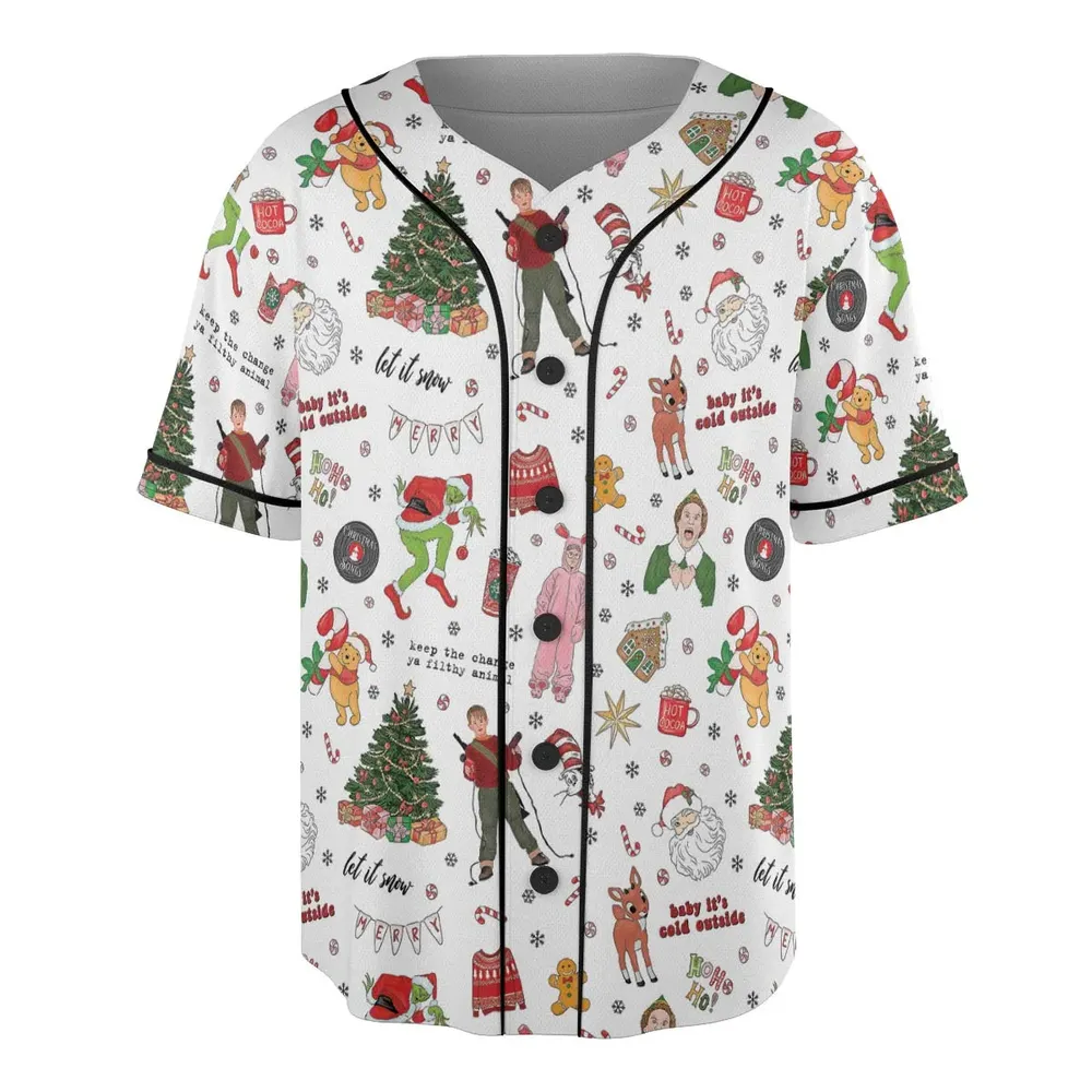 Holiday Movie Christmas Characters Unisex Baseball Jersey - 3