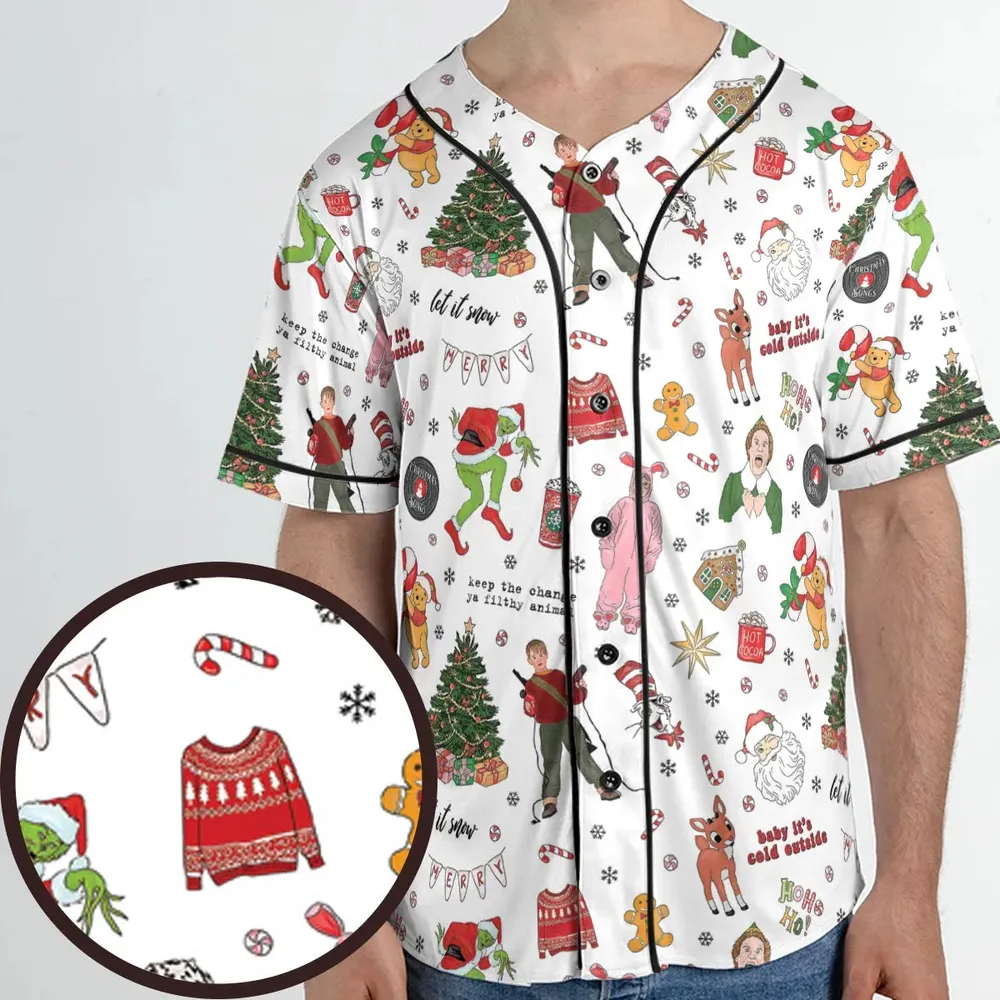 Holiday Movie Christmas Characters Unisex Baseball Jersey - 1