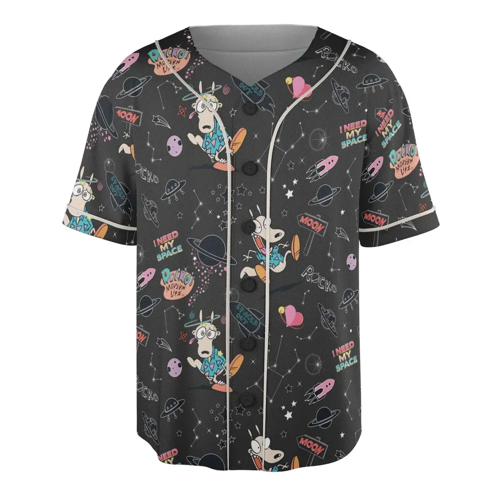 Rocko Space Out Rocko's Modern Life Unisex Baseball Jersey - 3