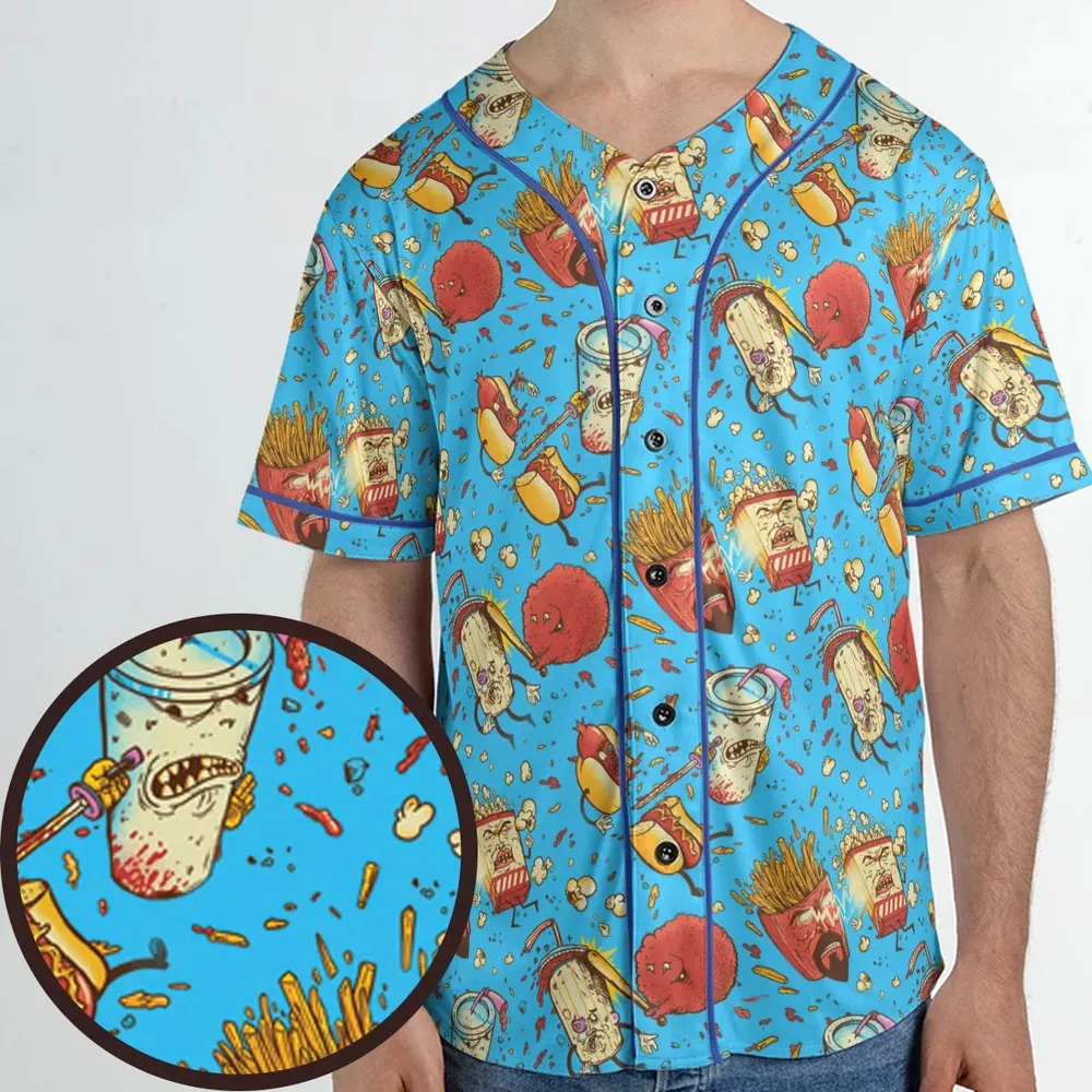 Fight! Aqua Teen Hunger Force Unisex Baseball Jersey - 1