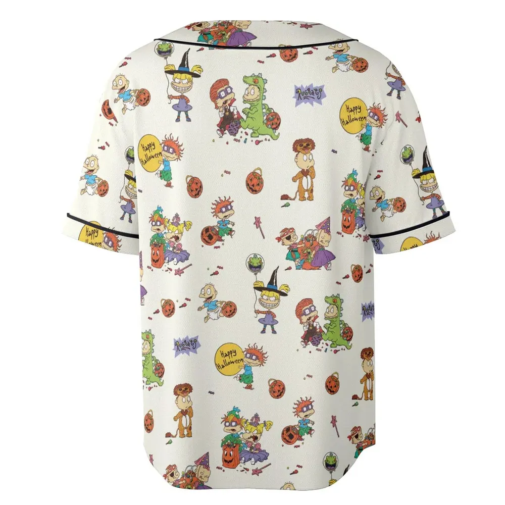 Rugrats Happy Halloween Pattern Unisex Baseball Jersey - 4