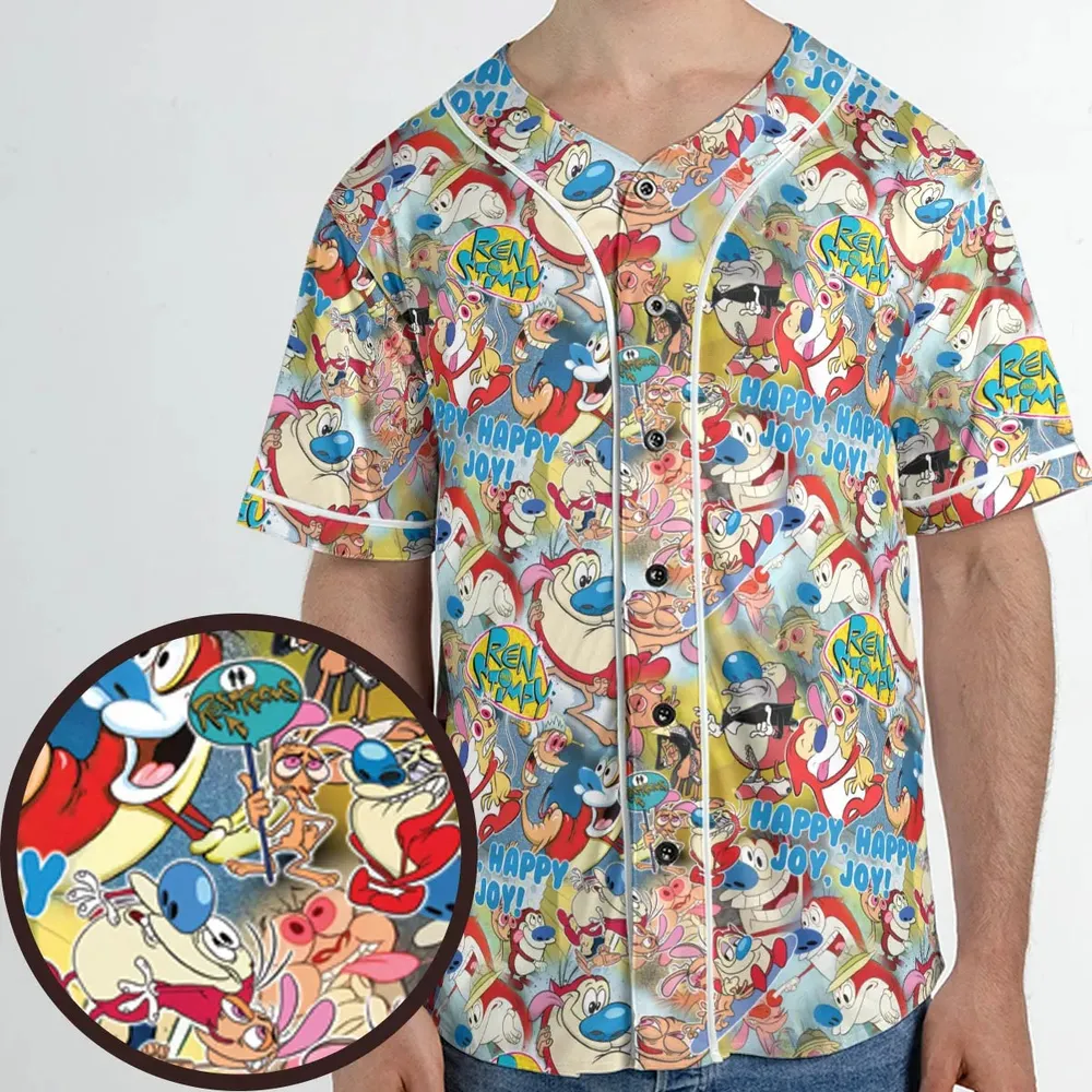 The Ren and Stimpy Show Unisex Baseball Jersey - 1