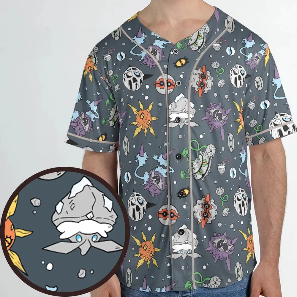 Rock Type Pokemon Unisex Baseball Jersey - 1