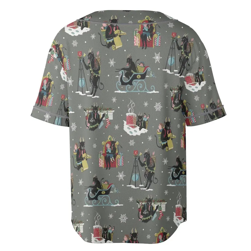 Unusual Christmas Krampus Unisex Baseball Jersey - 4