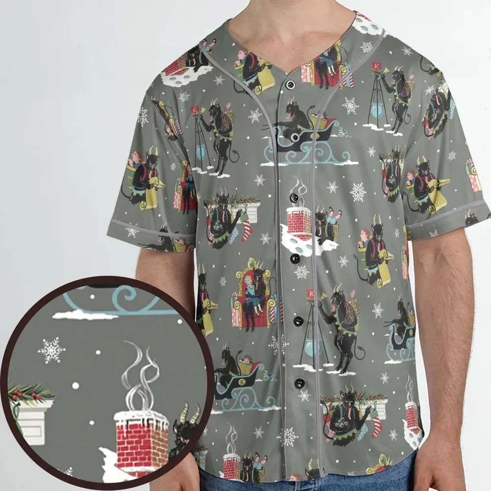 Unusual Christmas Krampus Unisex Baseball Jersey - 1