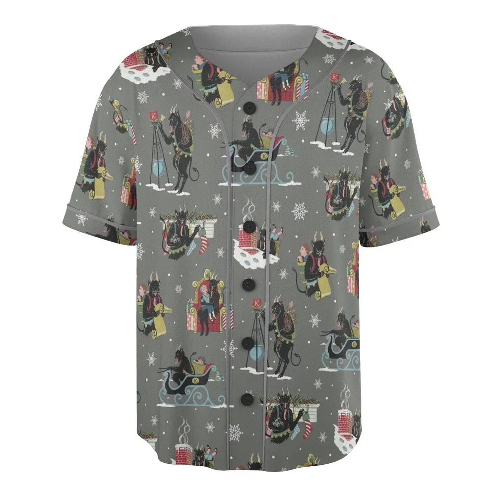 Unusual Christmas Krampus Unisex Baseball Jersey - 3