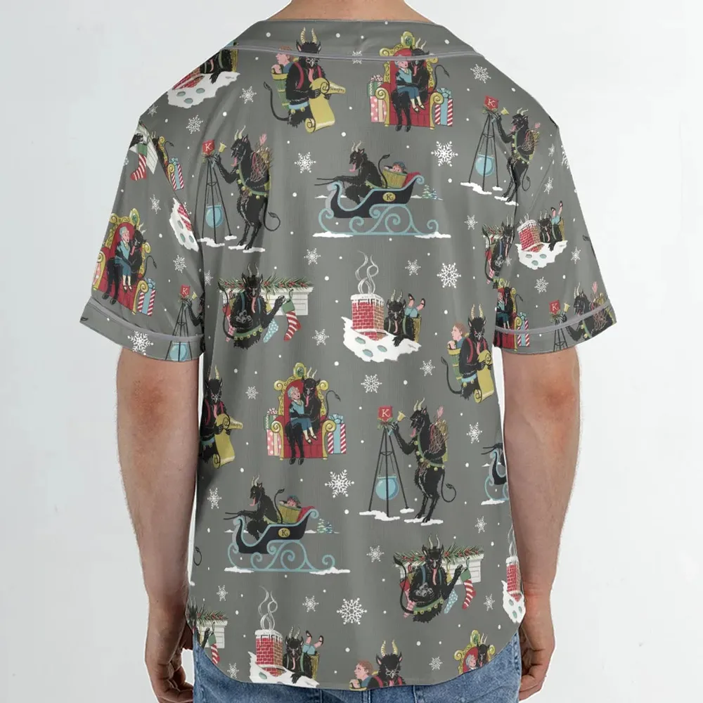 Unusual Christmas Krampus Unisex Baseball Jersey - 2