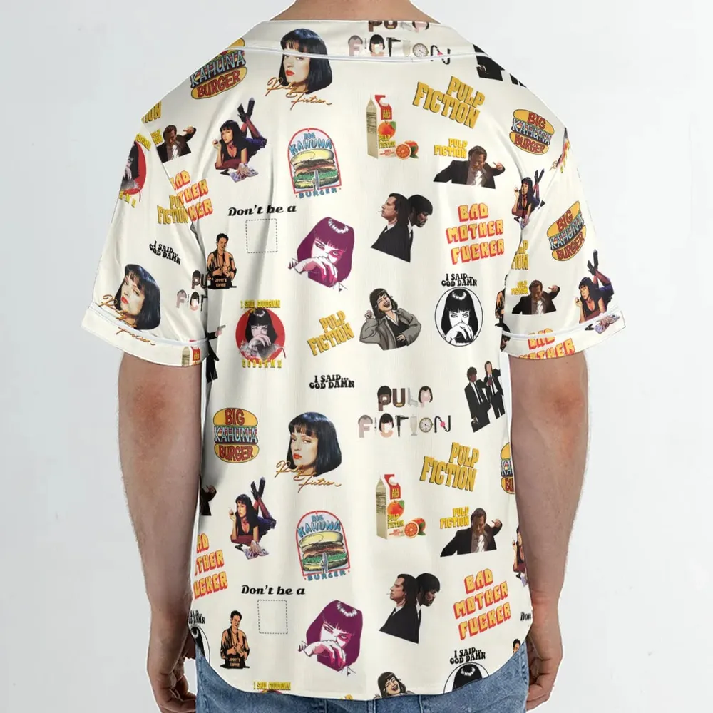 Pulp Fiction Pattern Unisex Baseball Jersey - 2