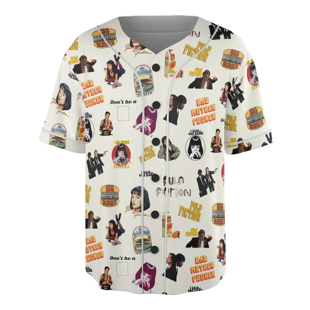 Pulp Fiction Pattern Unisex Baseball Jersey - 3