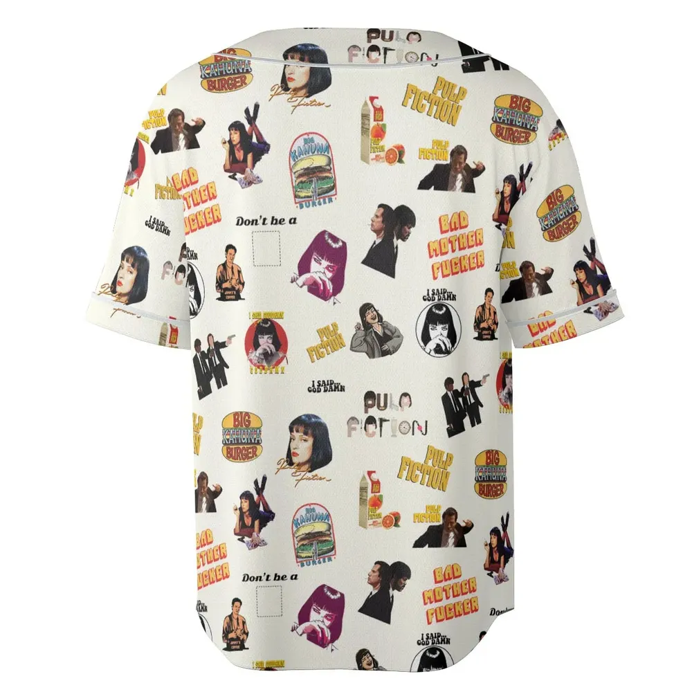 Pulp Fiction Pattern Unisex Baseball Jersey - 4