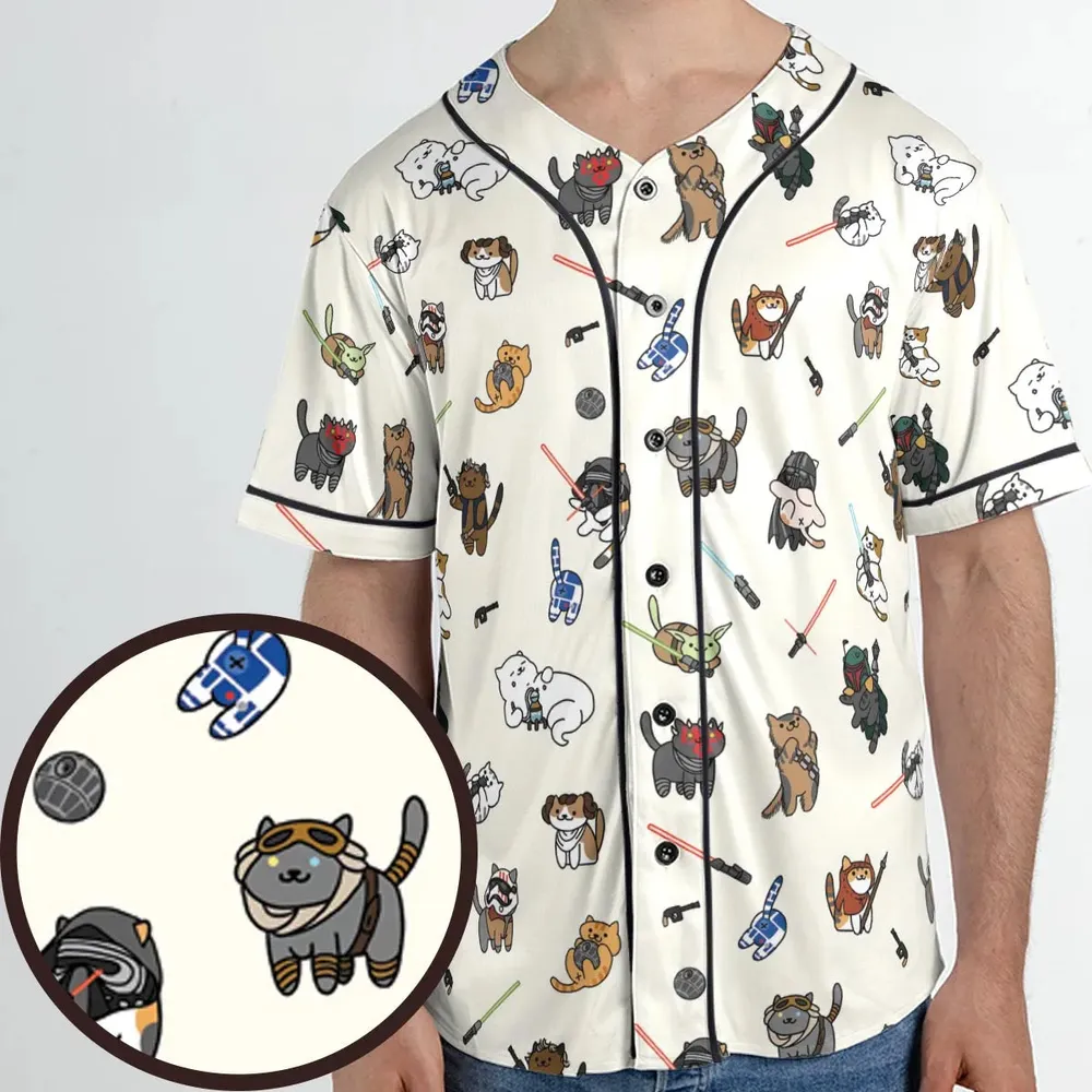 Star Wars Characters as Cats Unisex Baseball Jersey - 1