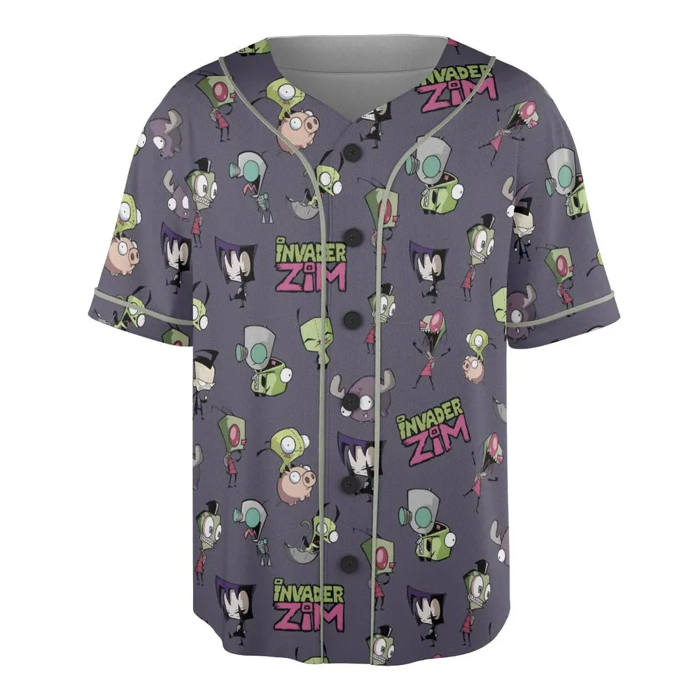 Invader Zim Pattern Unisex Baseball Jersey - 3