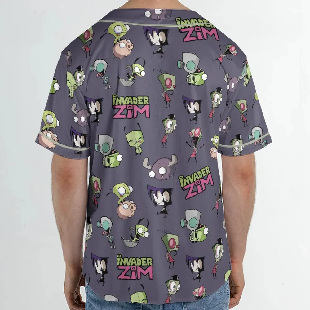 Invader Zim Pattern Unisex Baseball Jersey - 2