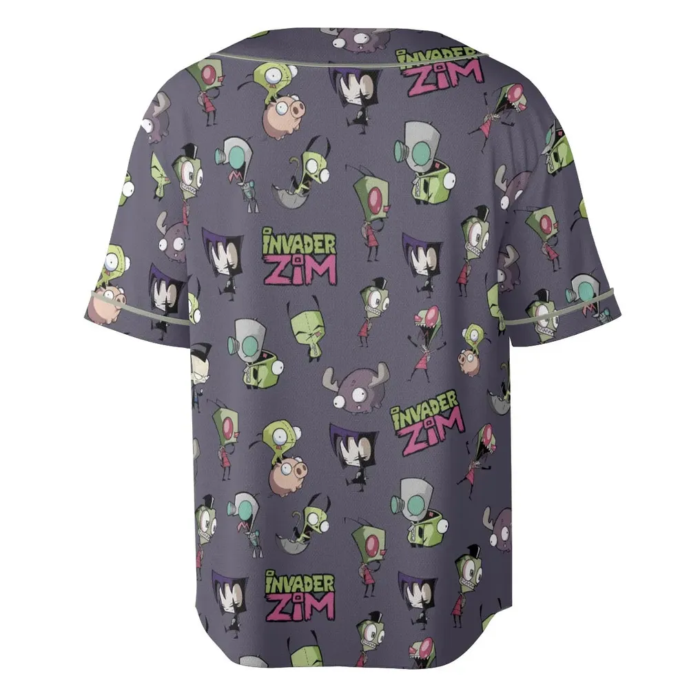 Invader Zim Pattern Unisex Baseball Jersey - 4