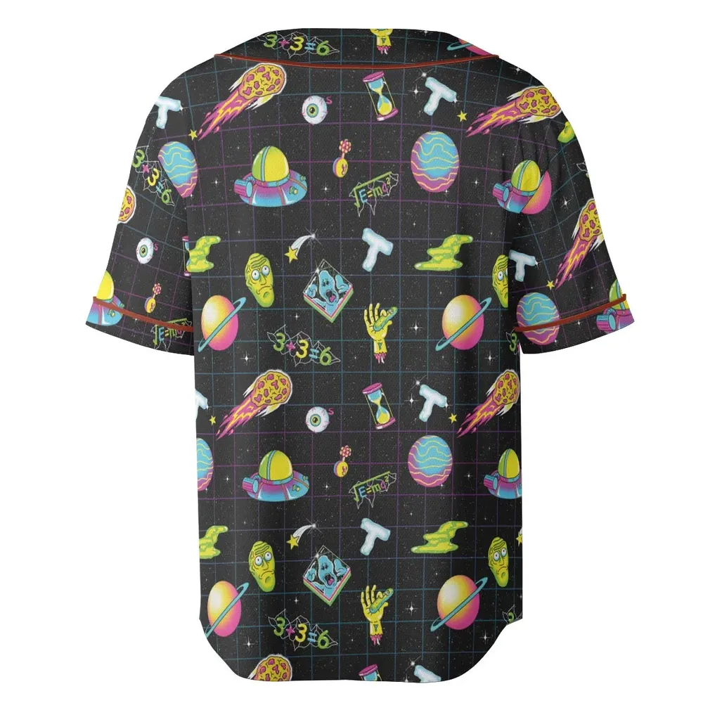 Space Fight Rick and Morty Unisex Baseball Jersey - 4