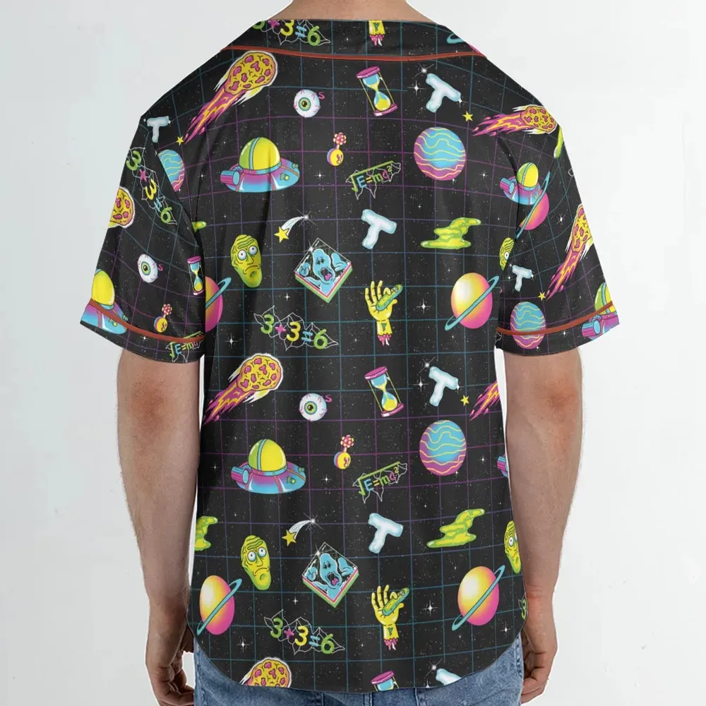 Space Fight Rick and Morty Unisex Baseball Jersey - 2