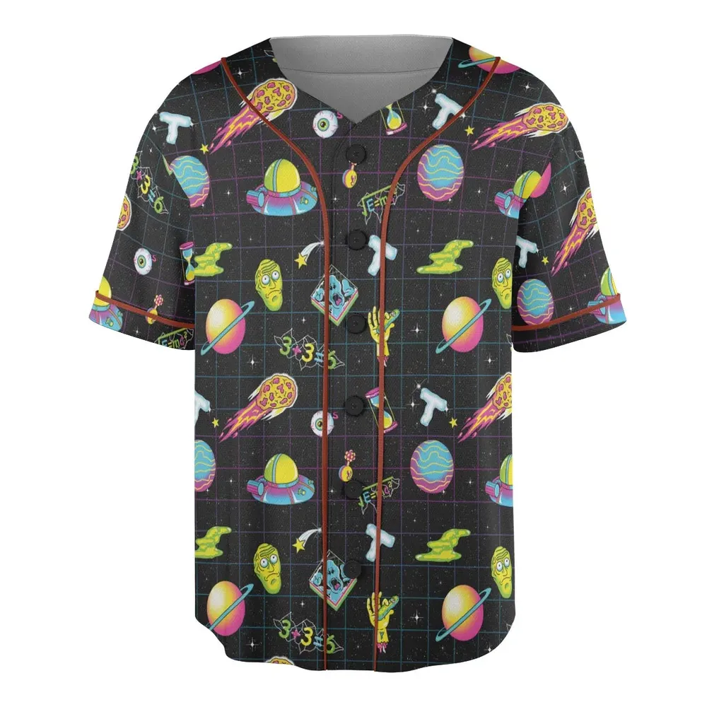 Space Fight Rick and Morty Unisex Baseball Jersey - 3