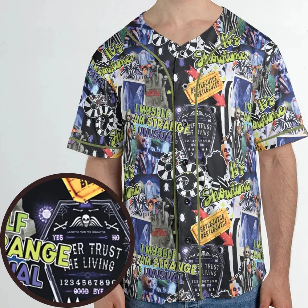 I Myself Am Strange Unusual Beetlejuice Unisex Baseball Jersey - 1