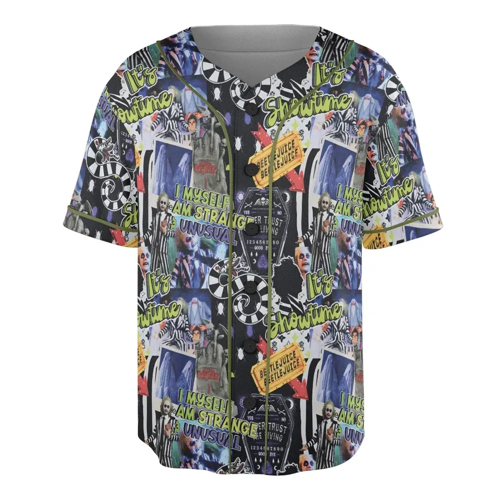 I Myself Am Strange Unusual Beetlejuice Unisex Baseball Jersey - 3