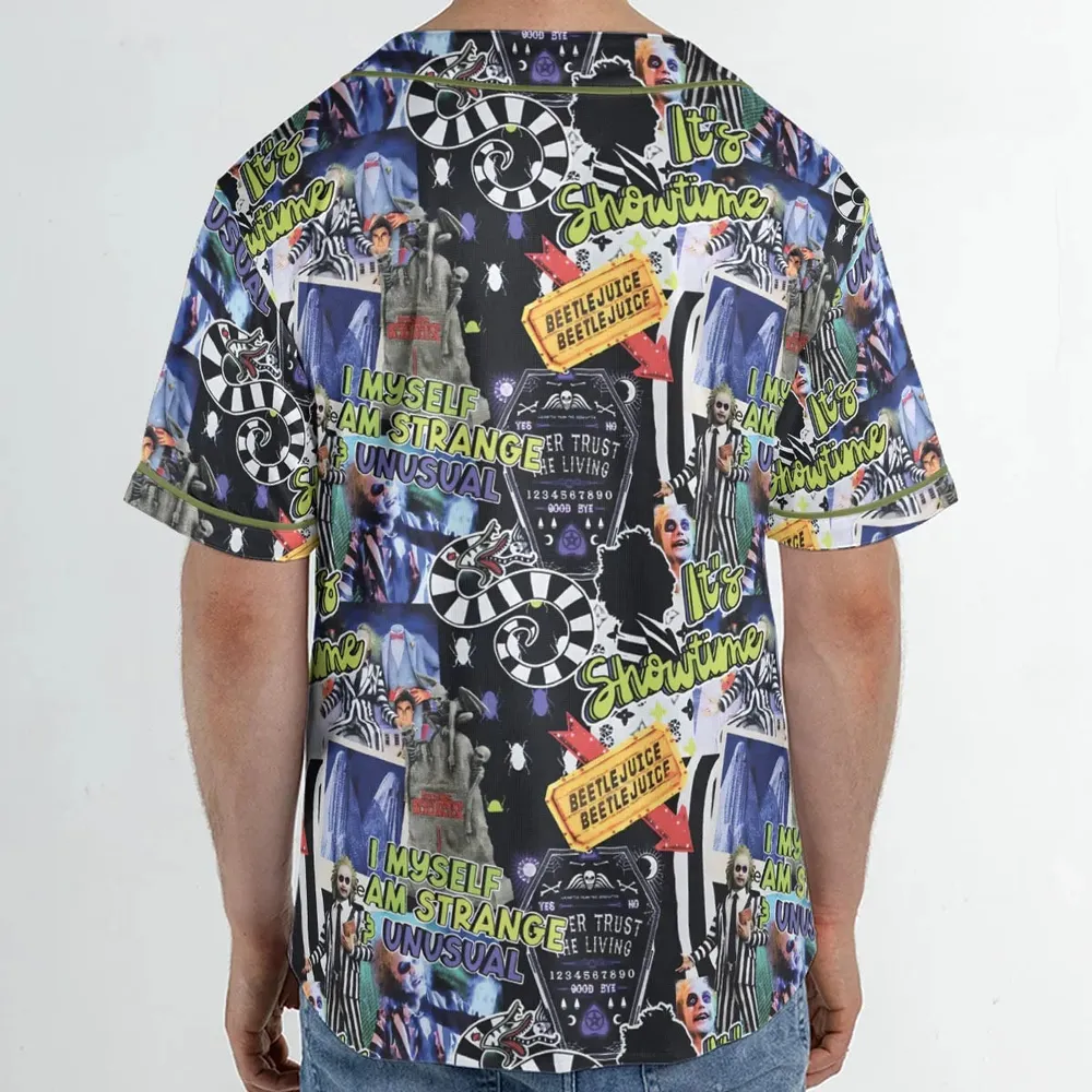 I Myself Am Strange Unusual Beetlejuice Unisex Baseball Jersey - 2