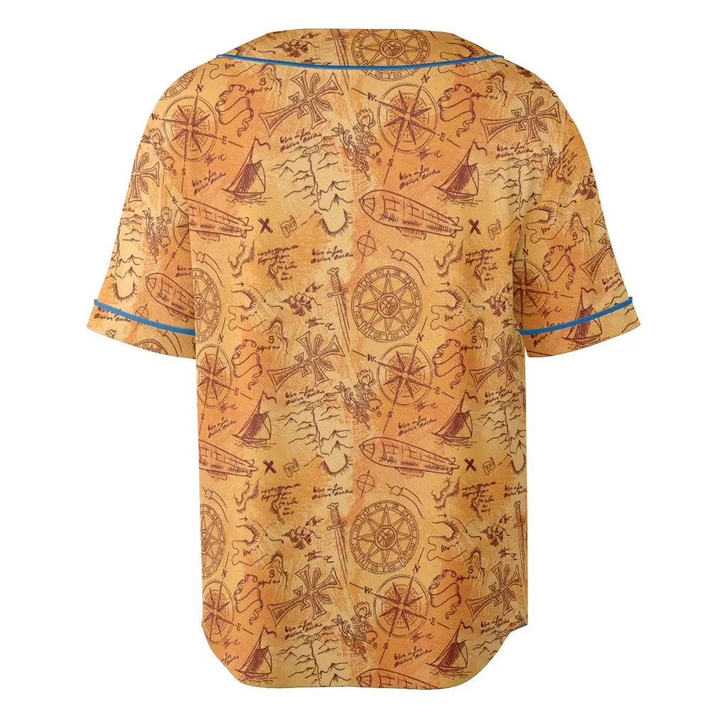 Vintage Adventure Map Indiana Jones Unisex Baseball Jersey - 4