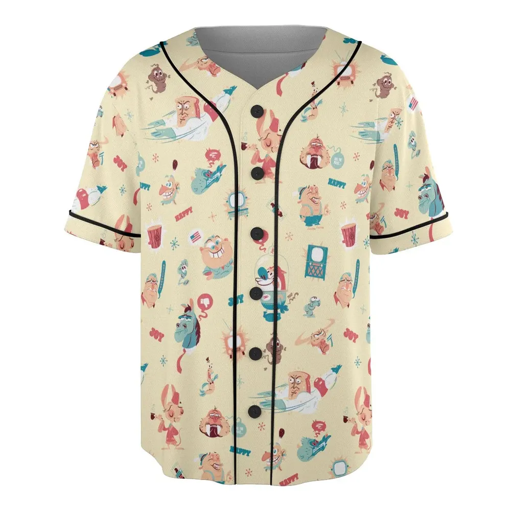 Ren and Stimpy Pattern Unisex Baseball Jersey - 3