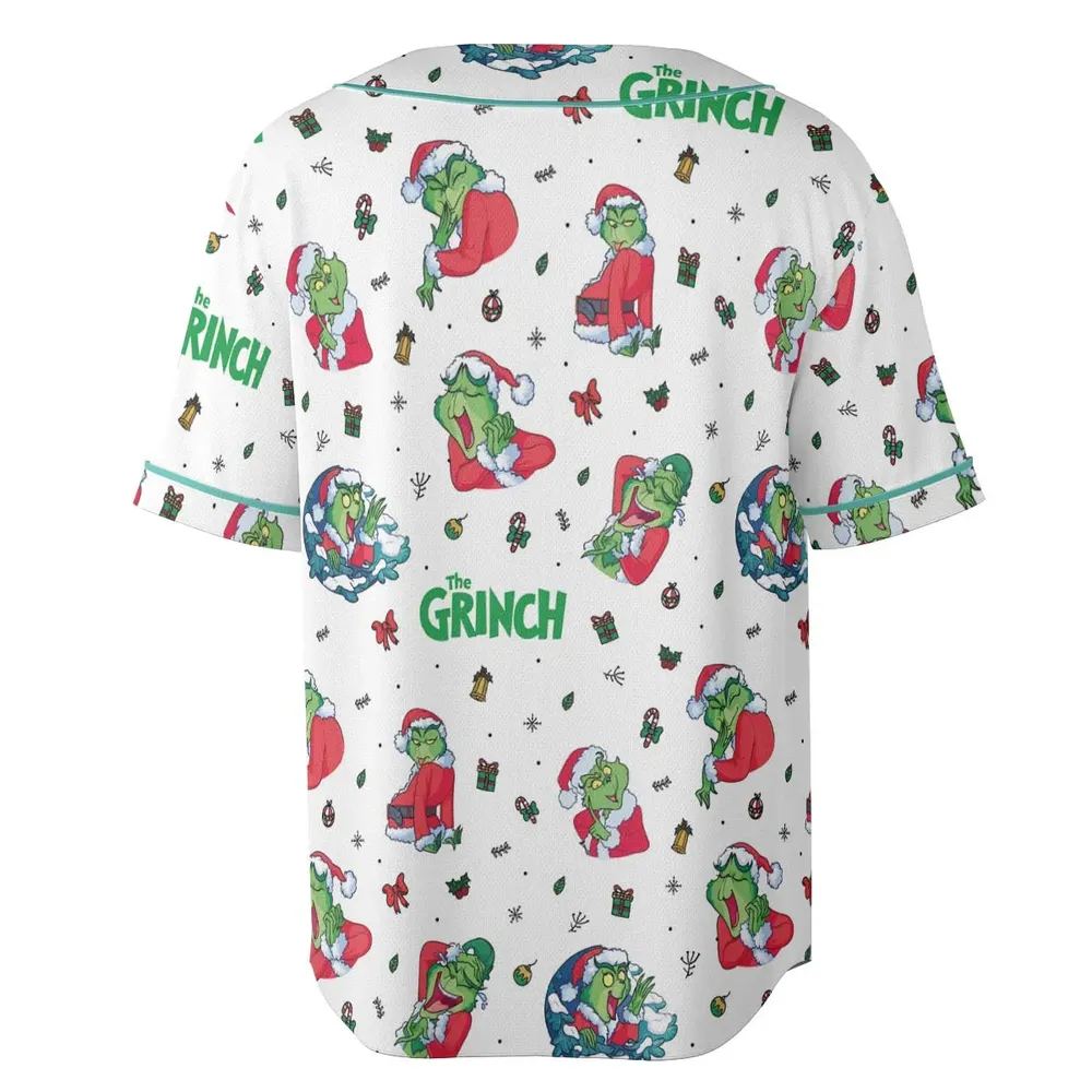 How the Grinch Stole Christmas Pattern Unisex Baseball Jersey - 4