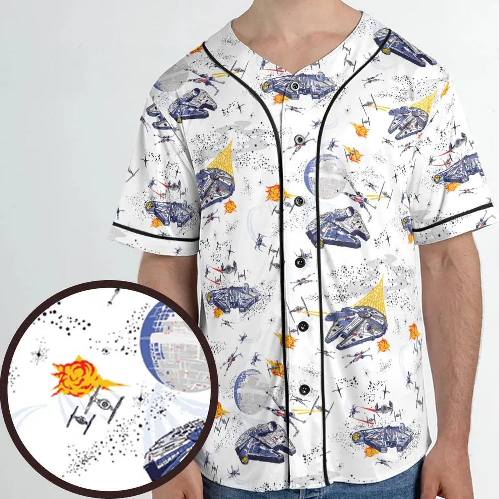 Millennium Falcon Patterns Star Wars Unisex Baseball Jersey - 1