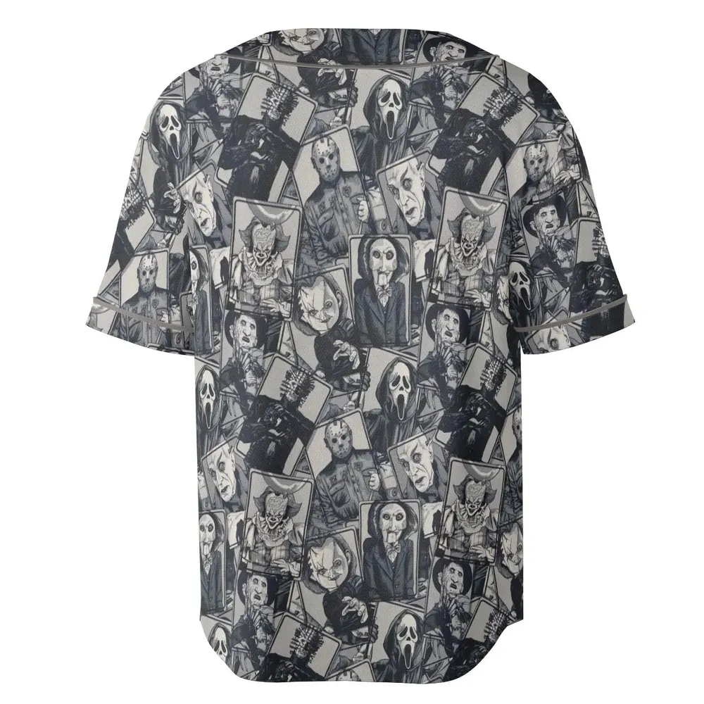 Halloween Horror Villains Unisex Baseball Jersey - 4