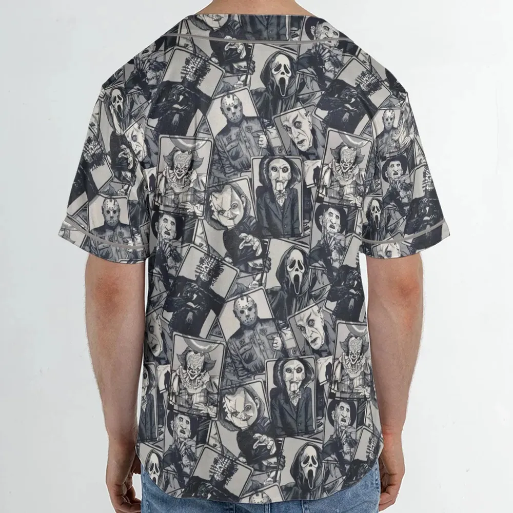 Halloween Horror Villains Unisex Baseball Jersey - 2