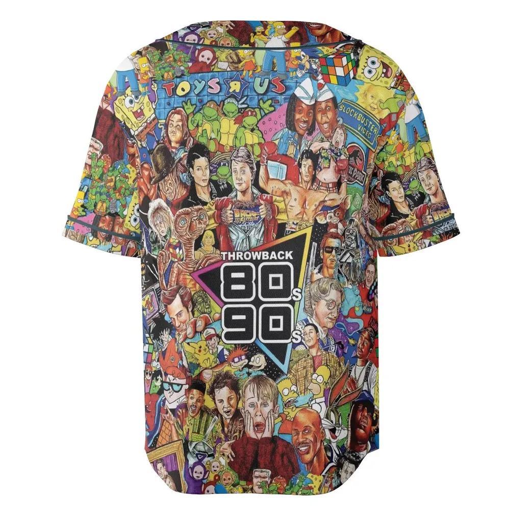 Throwback 80s 90s Pattern Unisex Baseball Jersey - 4
