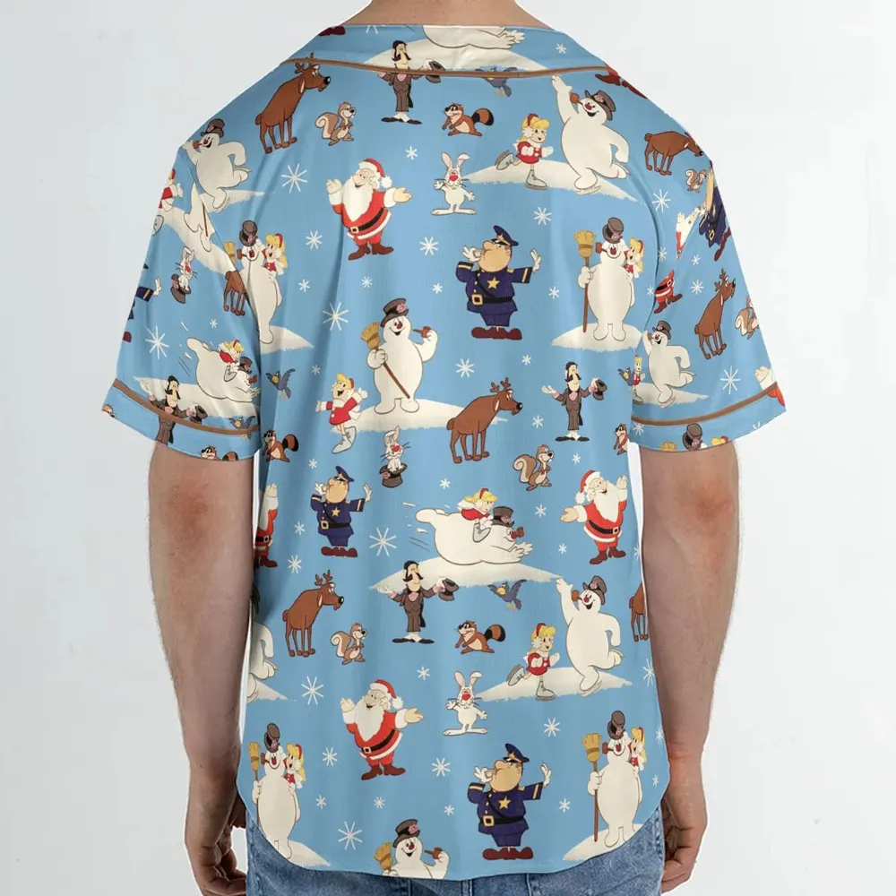 Frosty the Snowman Christmas Characters Unisex Baseball Jersey - 2