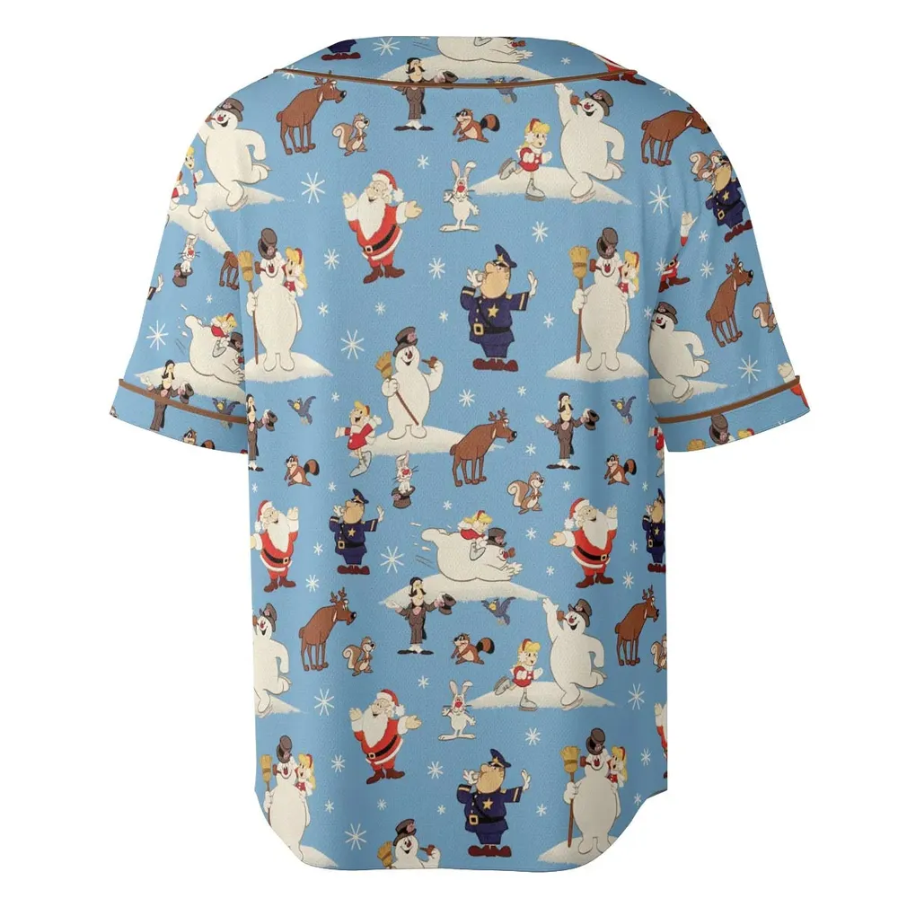 Frosty the Snowman Christmas Characters Unisex Baseball Jersey - 4
