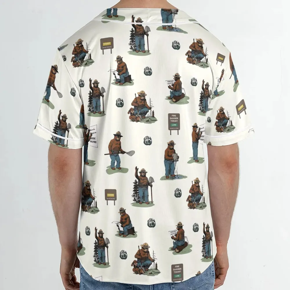 Smokey The Bear Unisex Baseball Jersey - 2