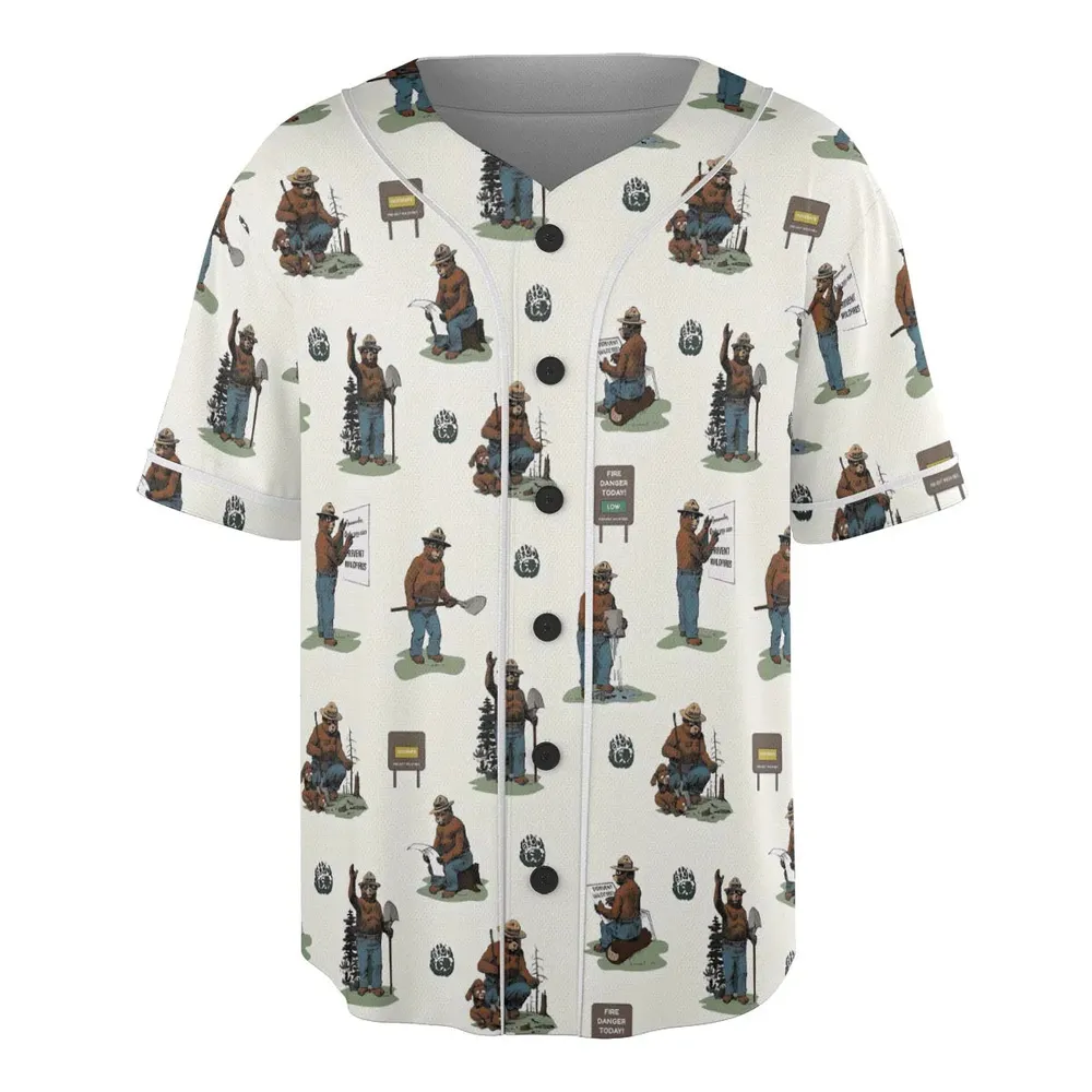 Smokey The Bear Unisex Baseball Jersey - 3