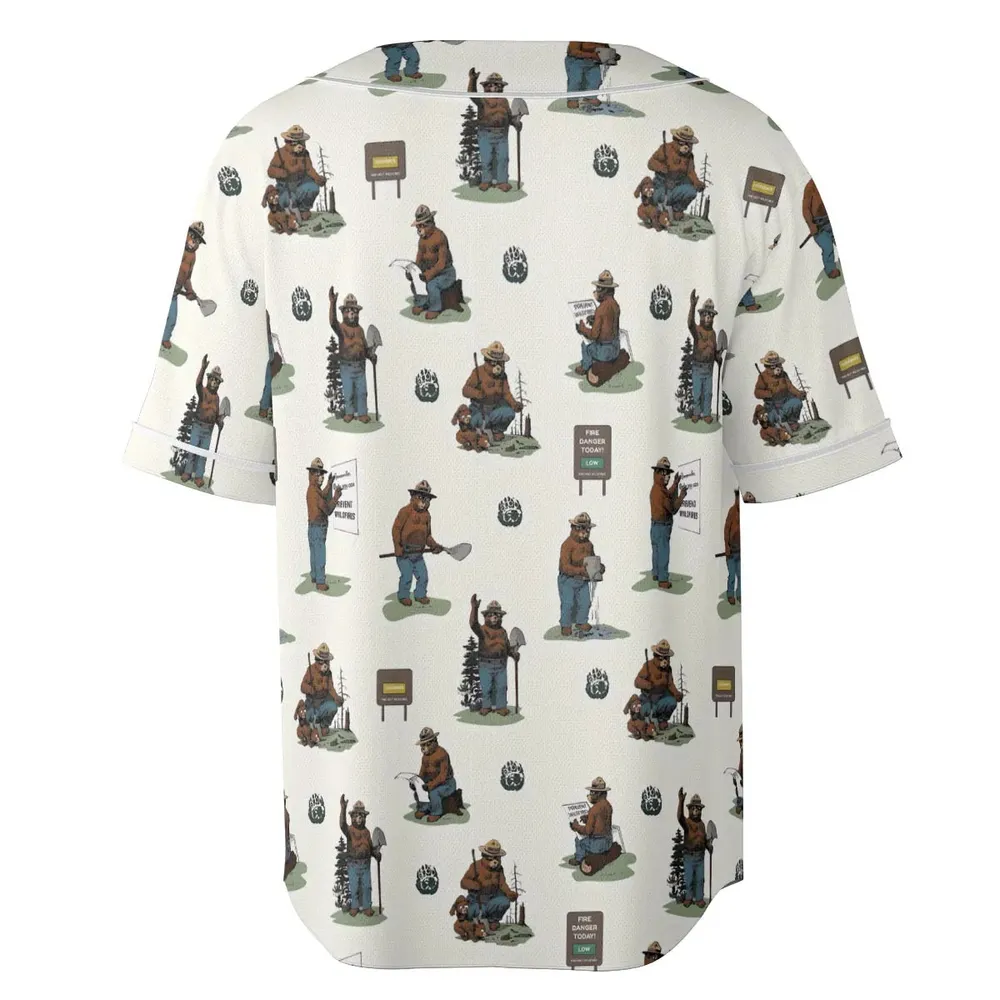 Smokey The Bear Unisex Baseball Jersey - 4