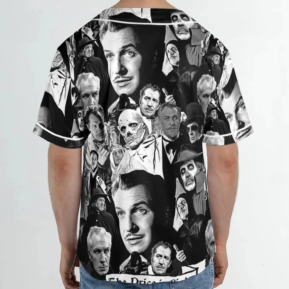 Horror Characters The Many Faces Of Vincent Price Unisex Baseball Jersey - 2
