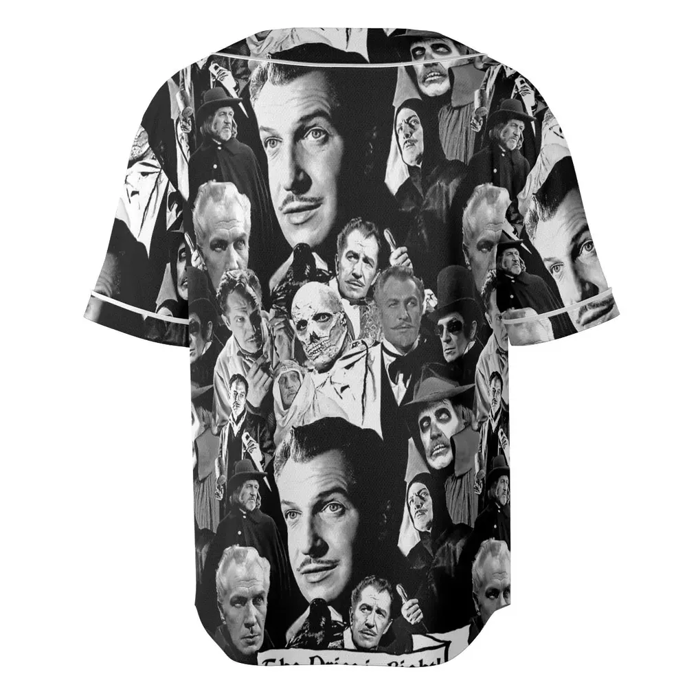 Horror Characters The Many Faces Of Vincent Price Unisex Baseball Jersey - 4