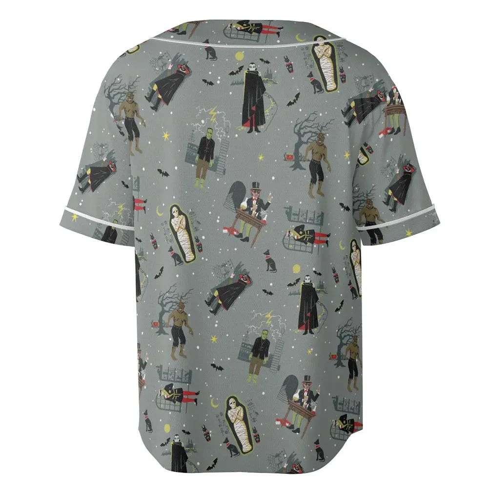 Classic Monsters Halloween Unisex Baseball Jersey - 4