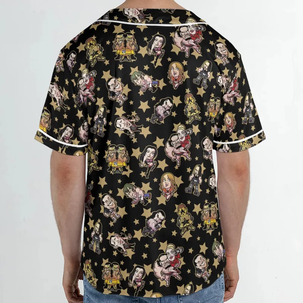 Wrestlers Mini Icons Unisex Baseball Jersey - 2