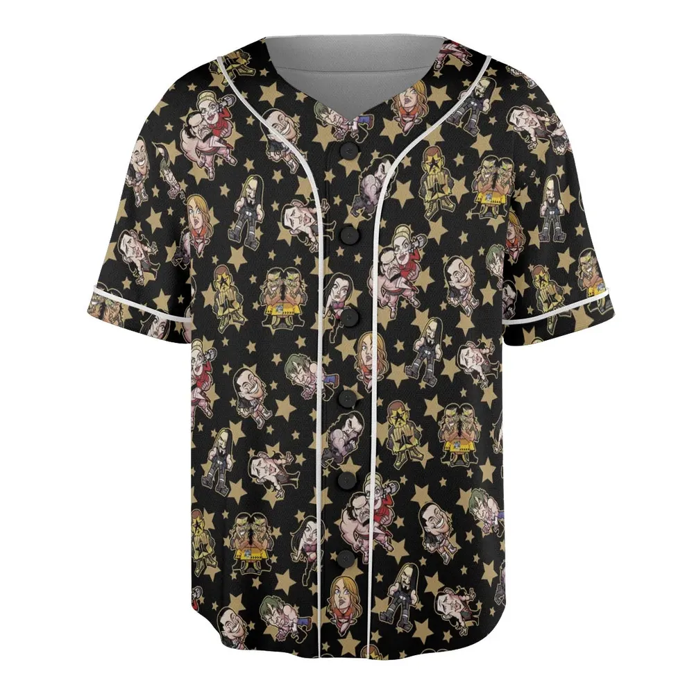 Wrestlers Mini Icons Unisex Baseball Jersey - 3