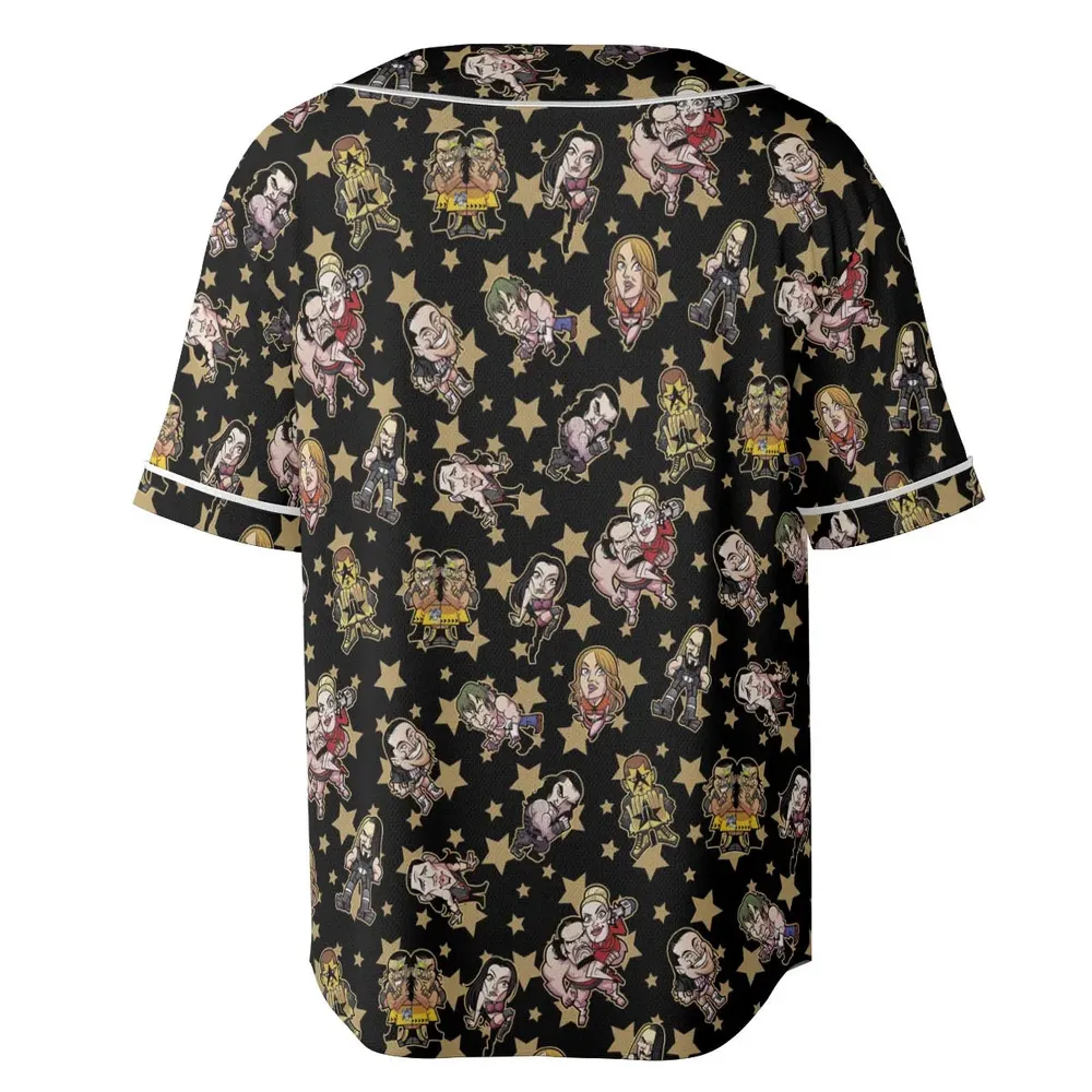 Wrestlers Mini Icons Unisex Baseball Jersey - 4