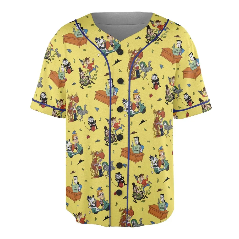 Moose And Squirrel The Adventures of Rocky and Bullwinkle Unisex Baseball Jersey - 3