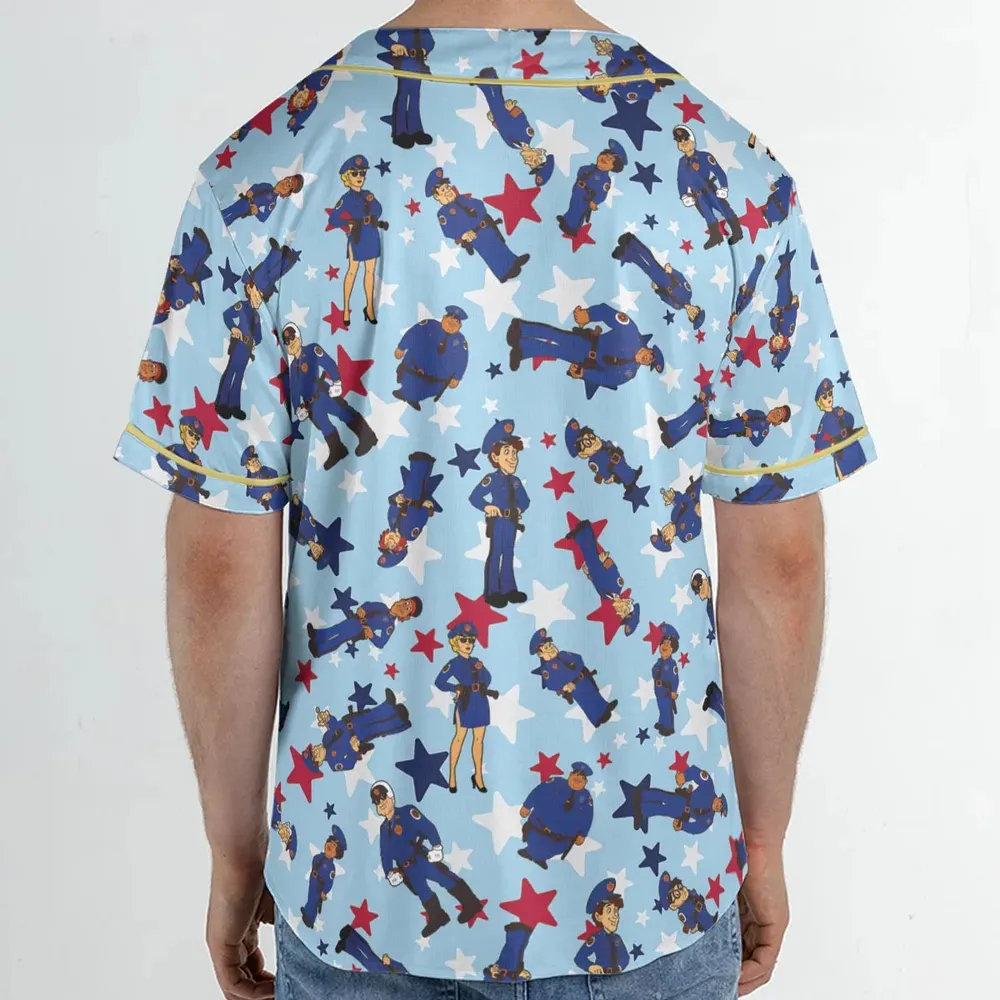 Police Academy Cartoon Characters Unisex Baseball Jersey - 2