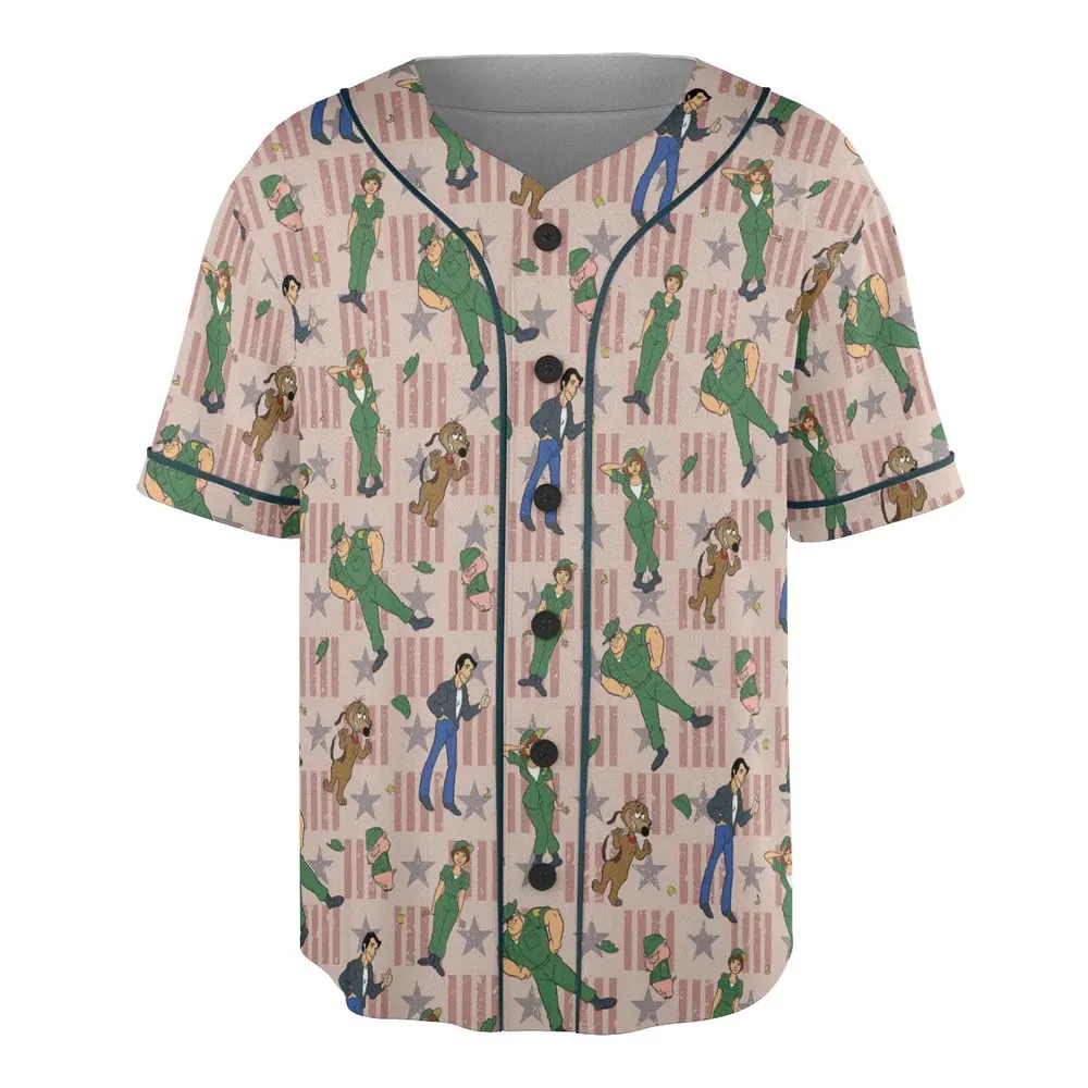 Laverne And Shirley with The Fonz Unisex Baseball Jersey - 3