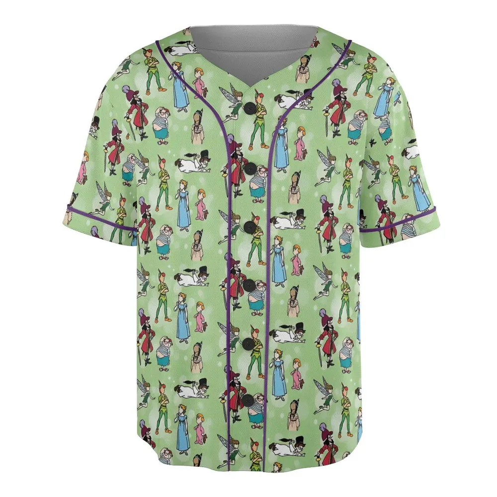 Neverland Doodles Peter Pan Unisex Baseball Jersey - 3